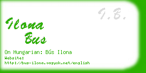 ilona bus business card