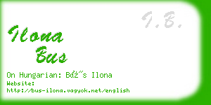 ilona bus business card